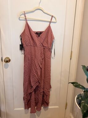 Forever 21 Dusty Rose Wrap-Style High-Low Slip Dress